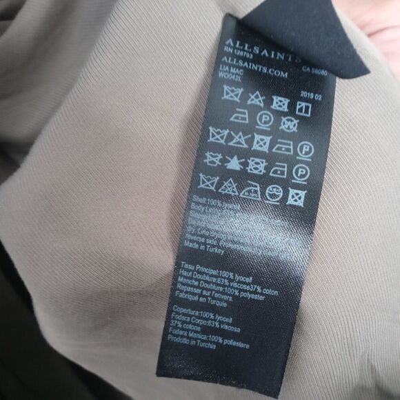 All Saints olive green coat size large - Picture 9 of 12